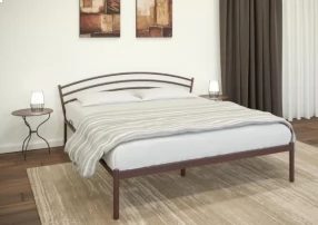 Кровать Марго Металл, 120х190 мм, Коричневый муар, Коричневый муар